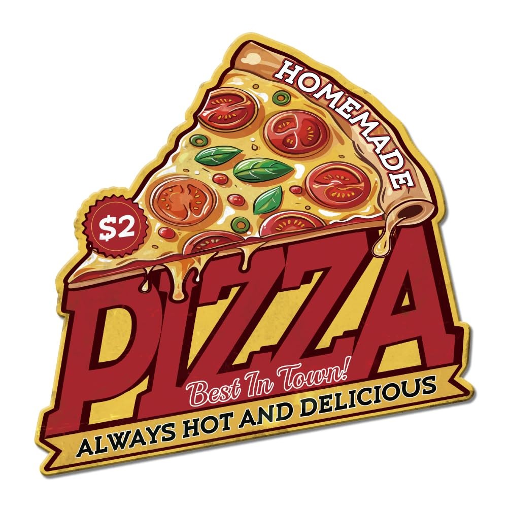 Pizza Tin Signs Homemade Pizza Metal Sign Poster Fast Food Vintage Wall Art P…