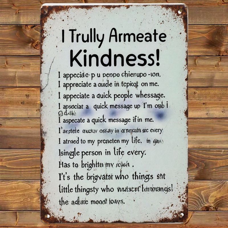 Kindness Appreciation Retro Metal Sign Inspirational Wall Decor for Home/Office