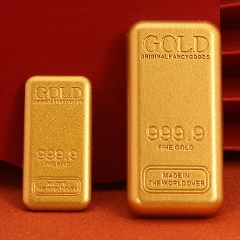 1Pcs Fake Gold Bar Simulated Golden Brick Movie Prop Novelty Gift Home Decor