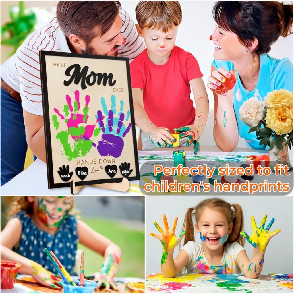 Mothers Day Gift DIY Handprint Frame, Best Mom Ever Gifts from Kids, Daughter…
