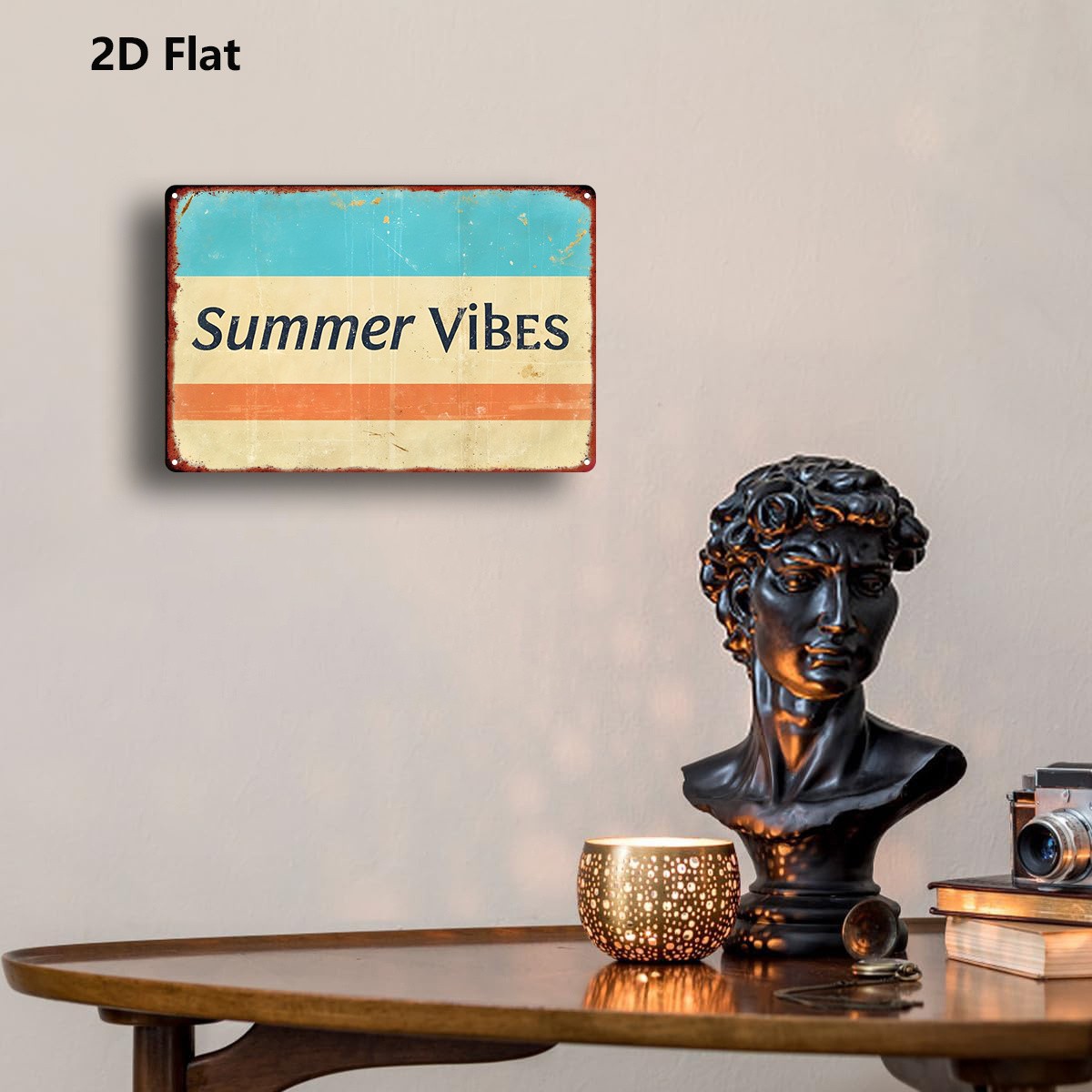20.32×30.48 cm Metal Sign, Summer Vibe Painting, Wall Art Decor