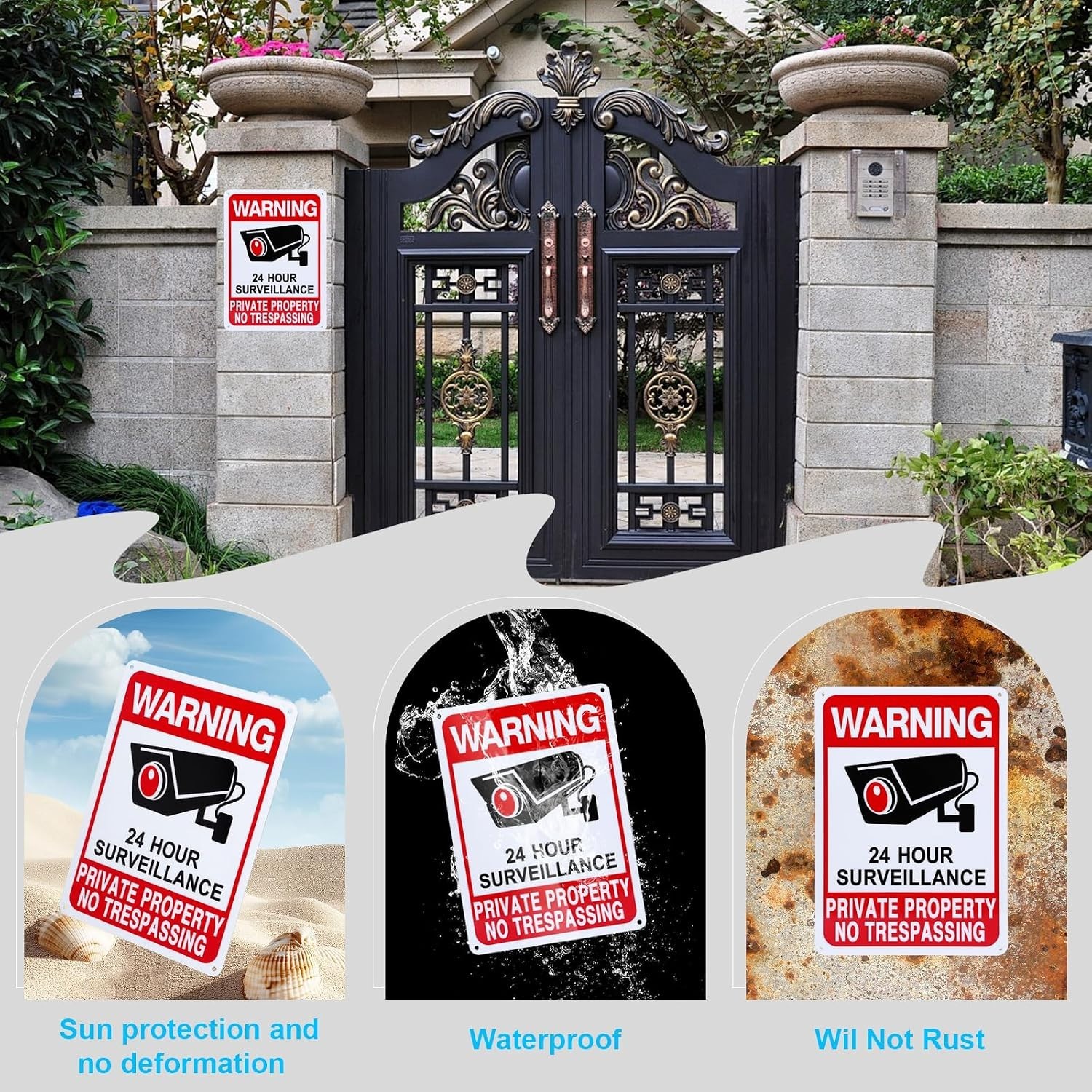 10x7in No Trespassing Signs – Easy Install Aluminum Signs for Property Security