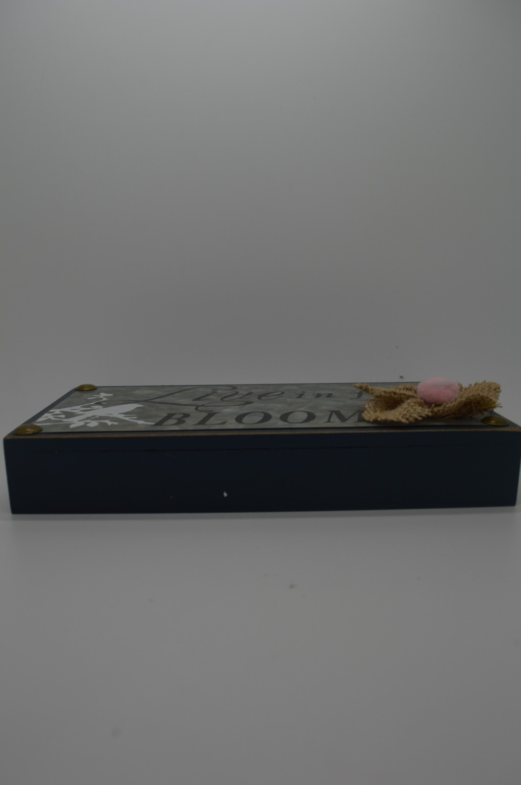 Wood Decoration Block Blue Bird Flower Live In Full Bloom #250