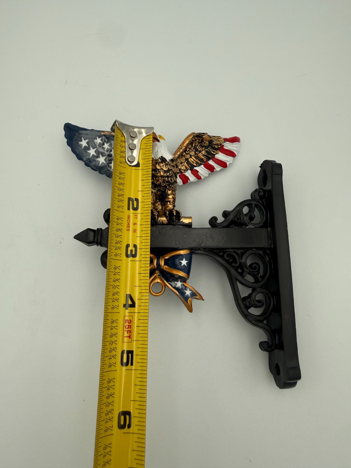 Patriotic American Eagle Wall Bracket Hanging Sign Holder 8″ Cast Decor