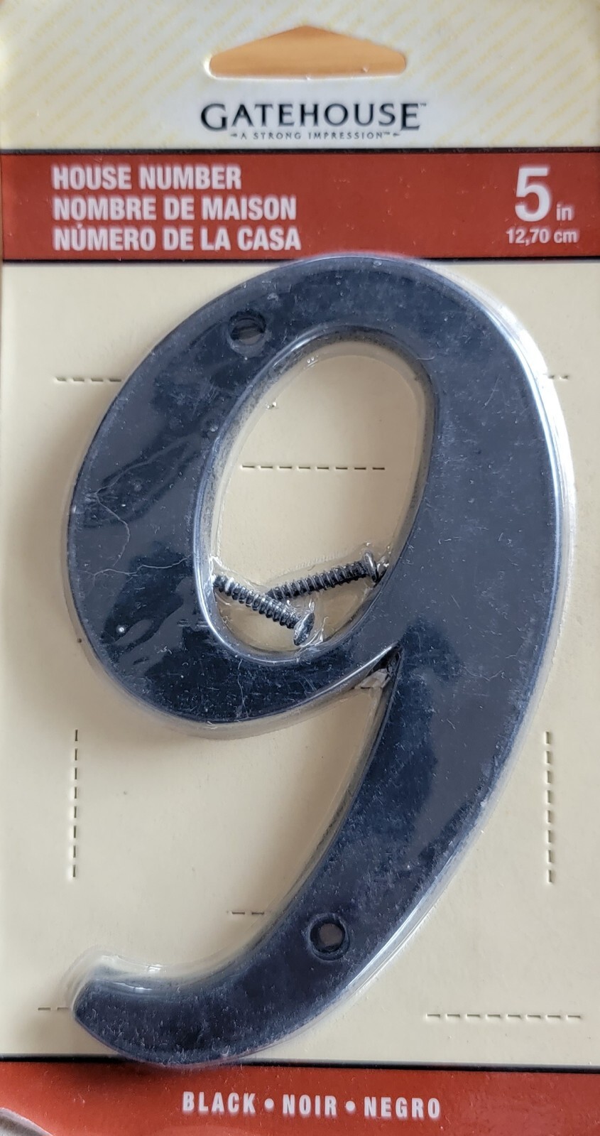 Gatehouse Black Powder Coated Zinc 5″ House Italic Numbers Choice – Flush Mount