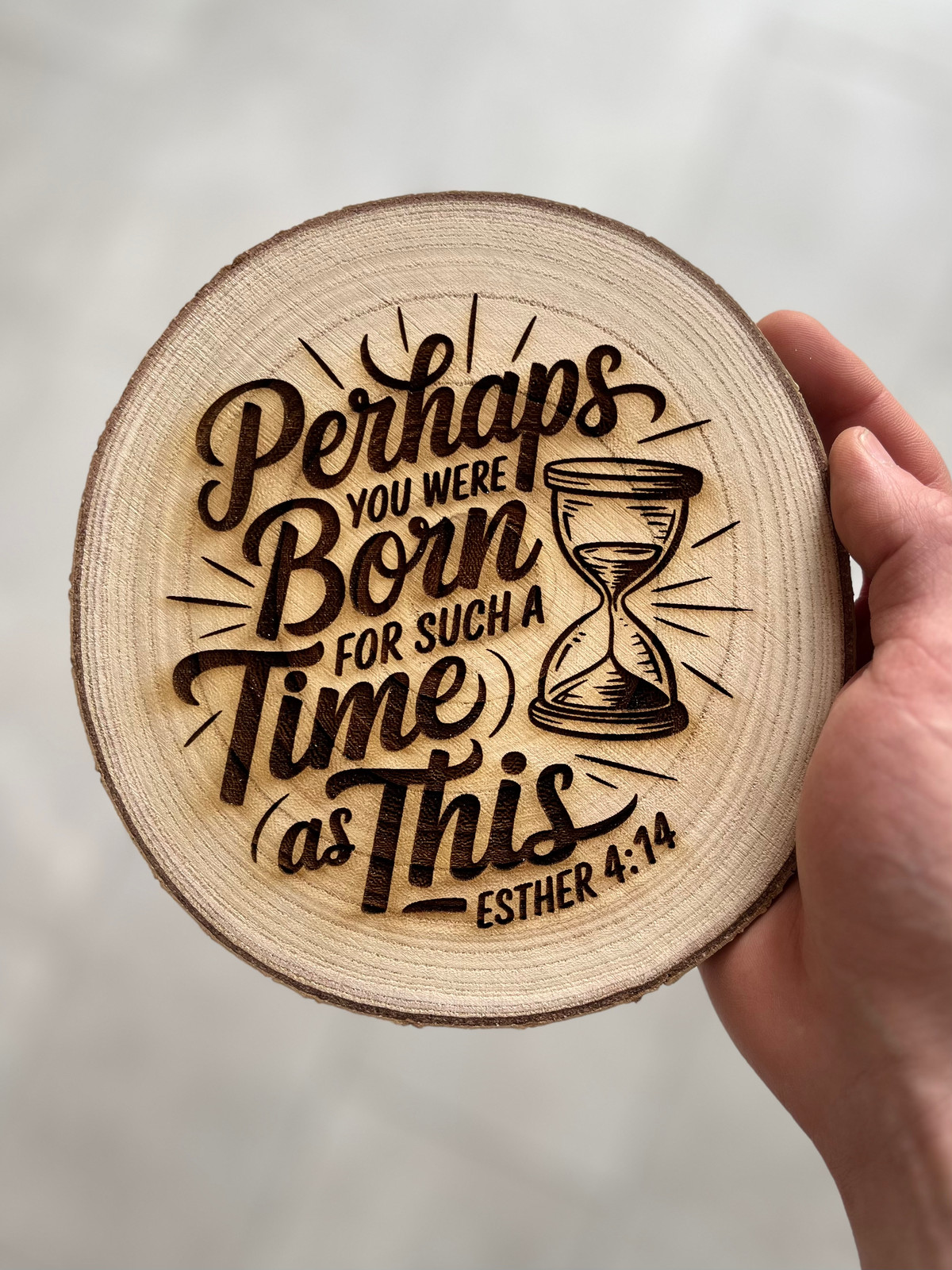 Esther 4:14 Such a Time as This – Engraved Wooden Scripture Wall Art