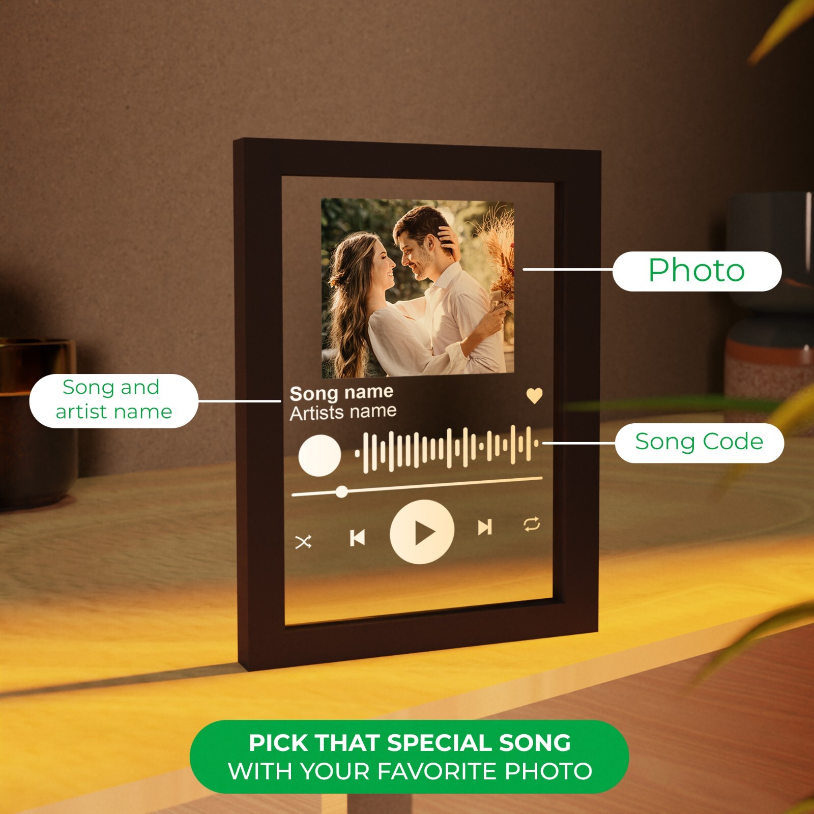 Valentines Day Gift | Custom Acrylic Song Plaque | Acrylic Spotify Plaque