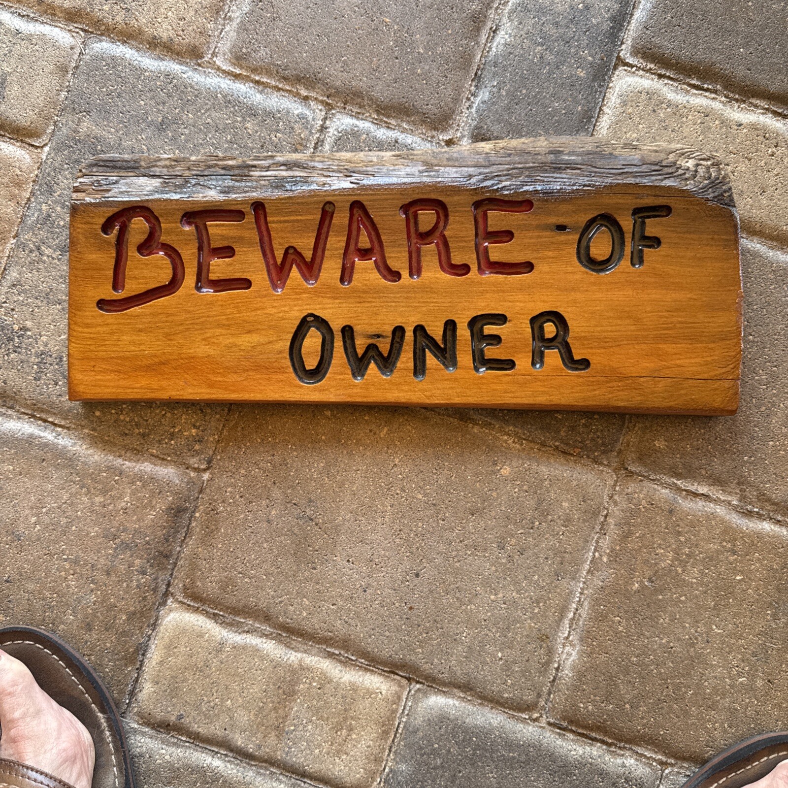 Beware Of Owner Novelty Funny Wooden Sign 5 in x 14in