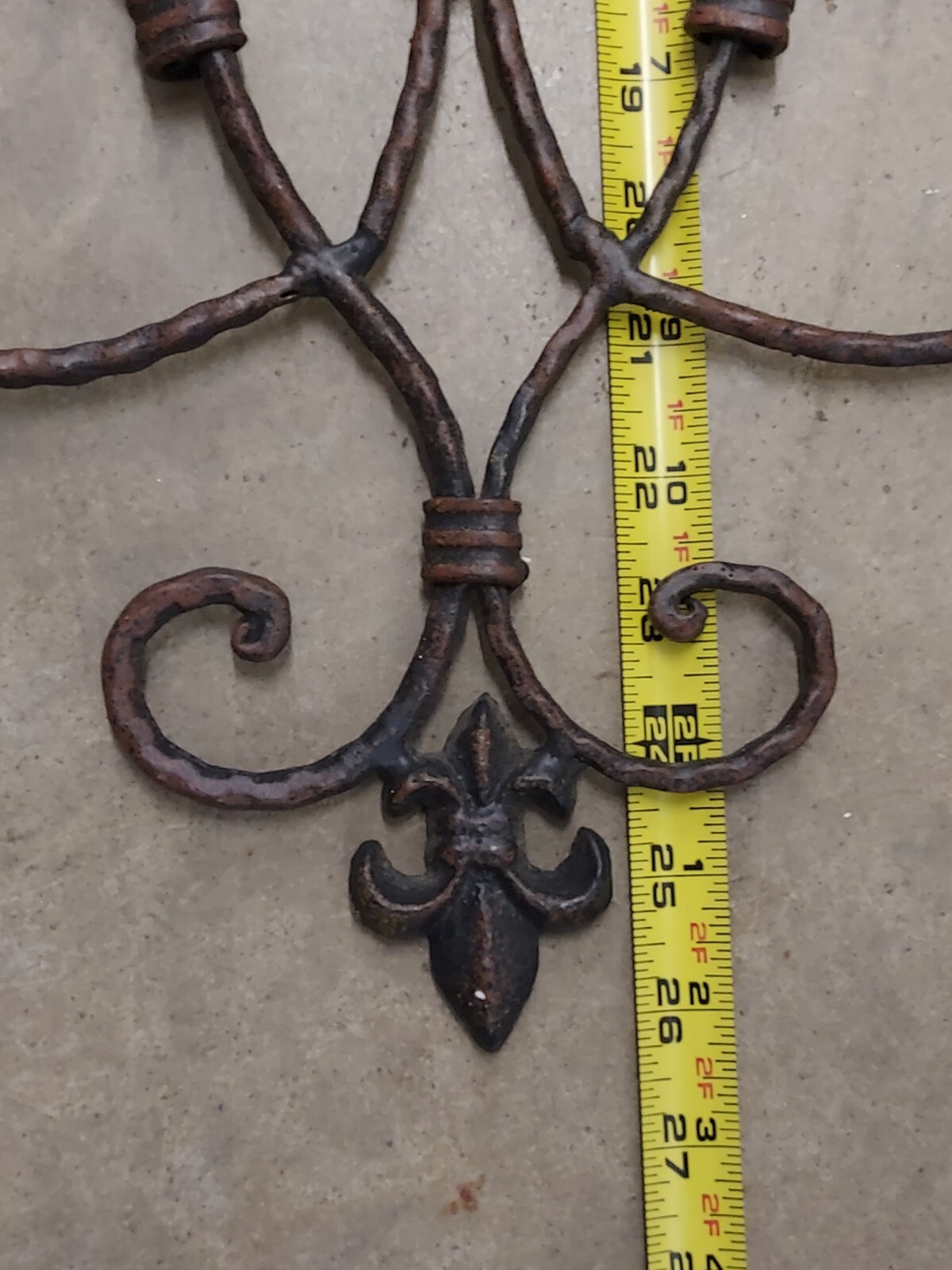 Wrought Iron Stained Glass Gothic Window Wall Hanging Plaque 26.5″ x 17.5″