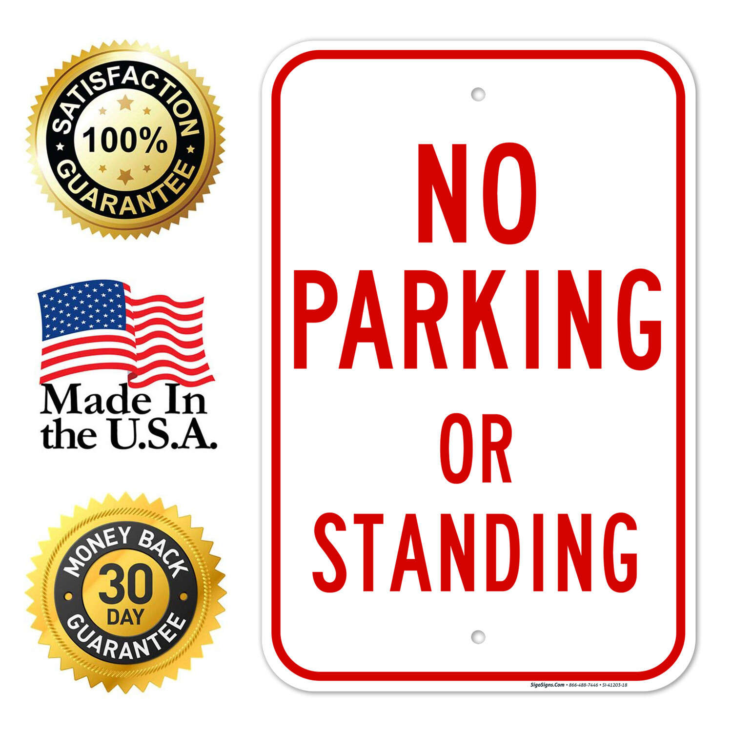 No Parking Or Standing Sign,