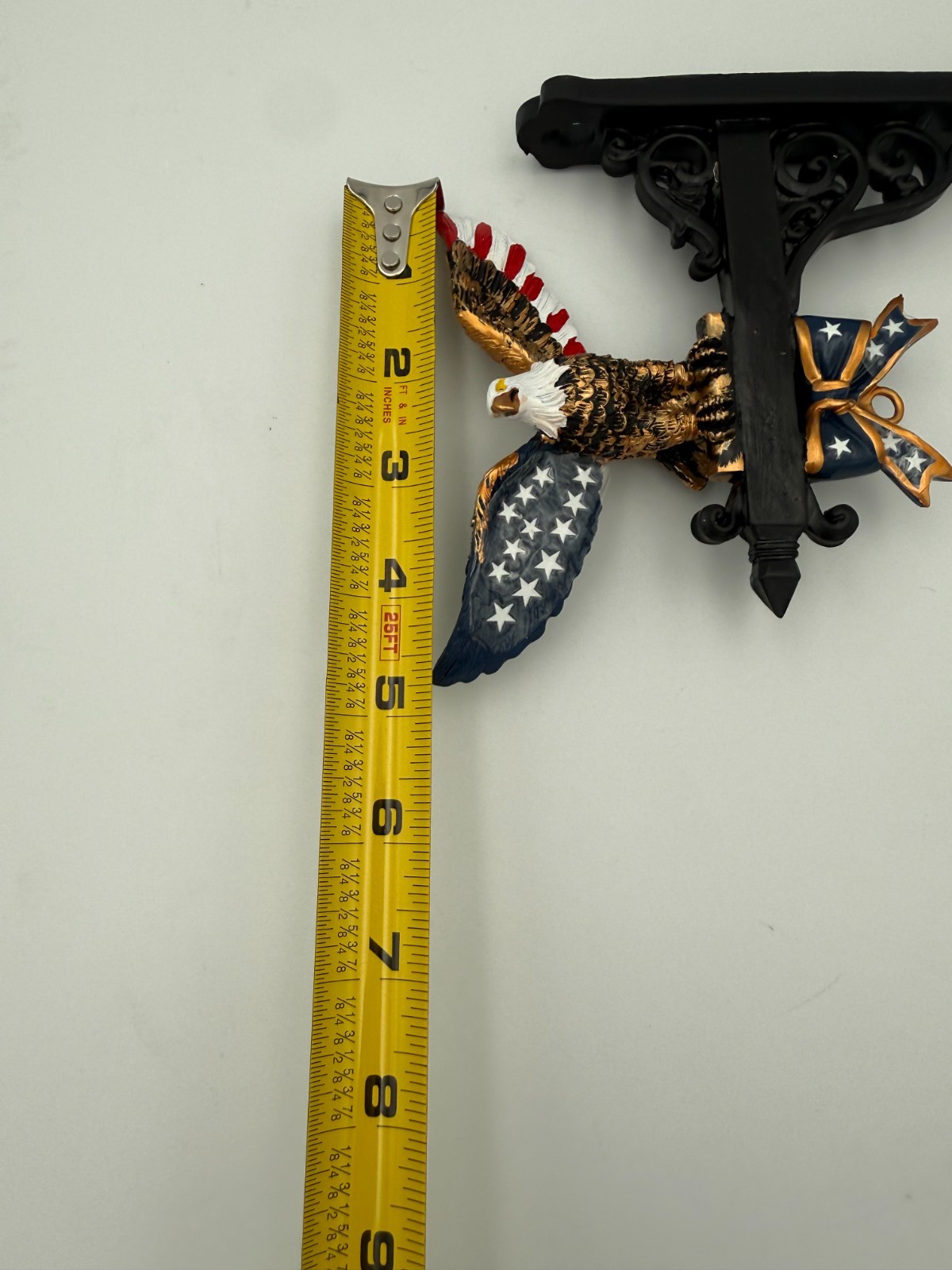 Patriotic American Eagle Wall Bracket Hanging Sign Holder 8″ Cast Decor