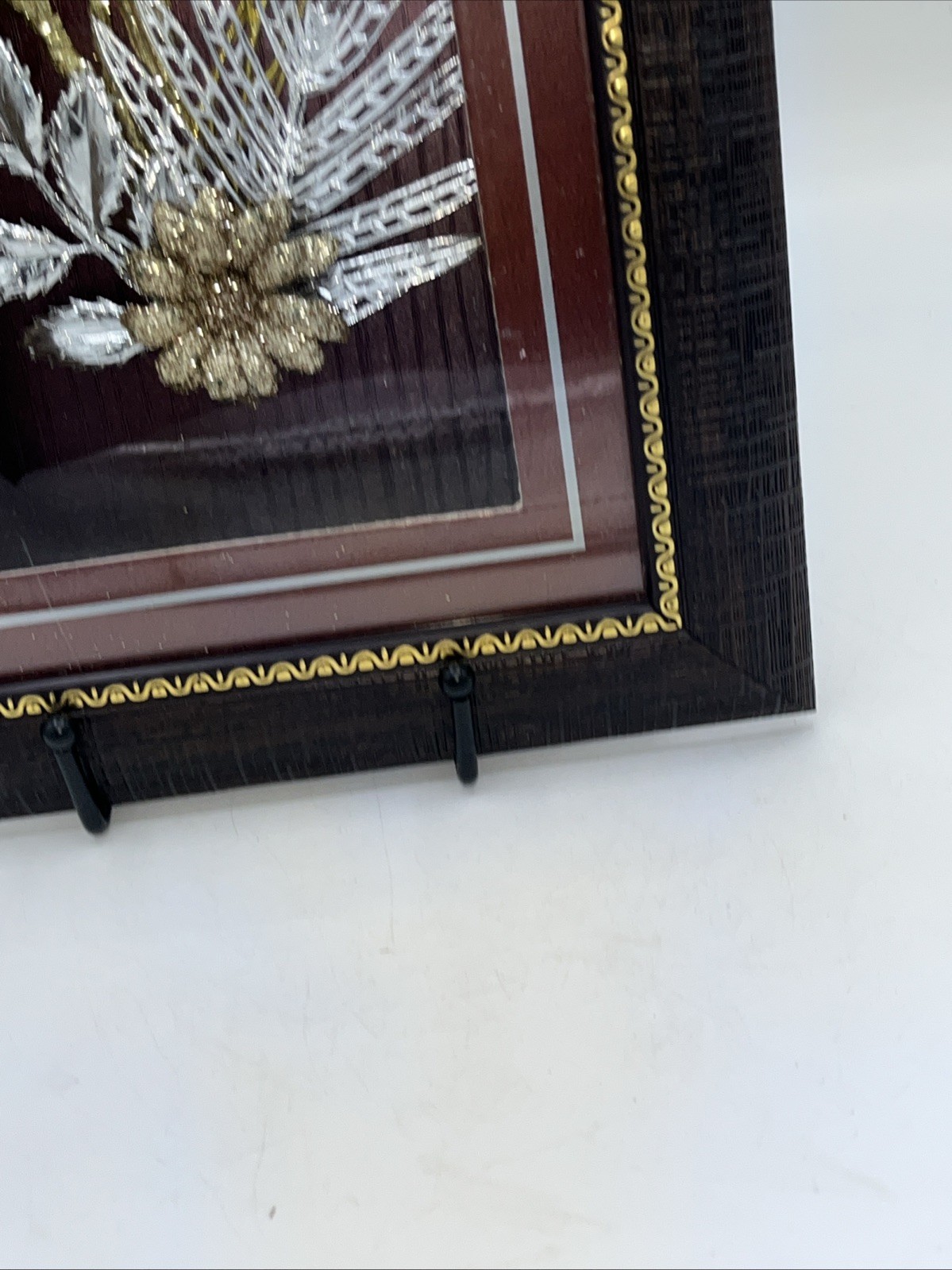 Handcrafted Plastic Shadowbox W Floral Arrangement Inside Signed Toriah Africa