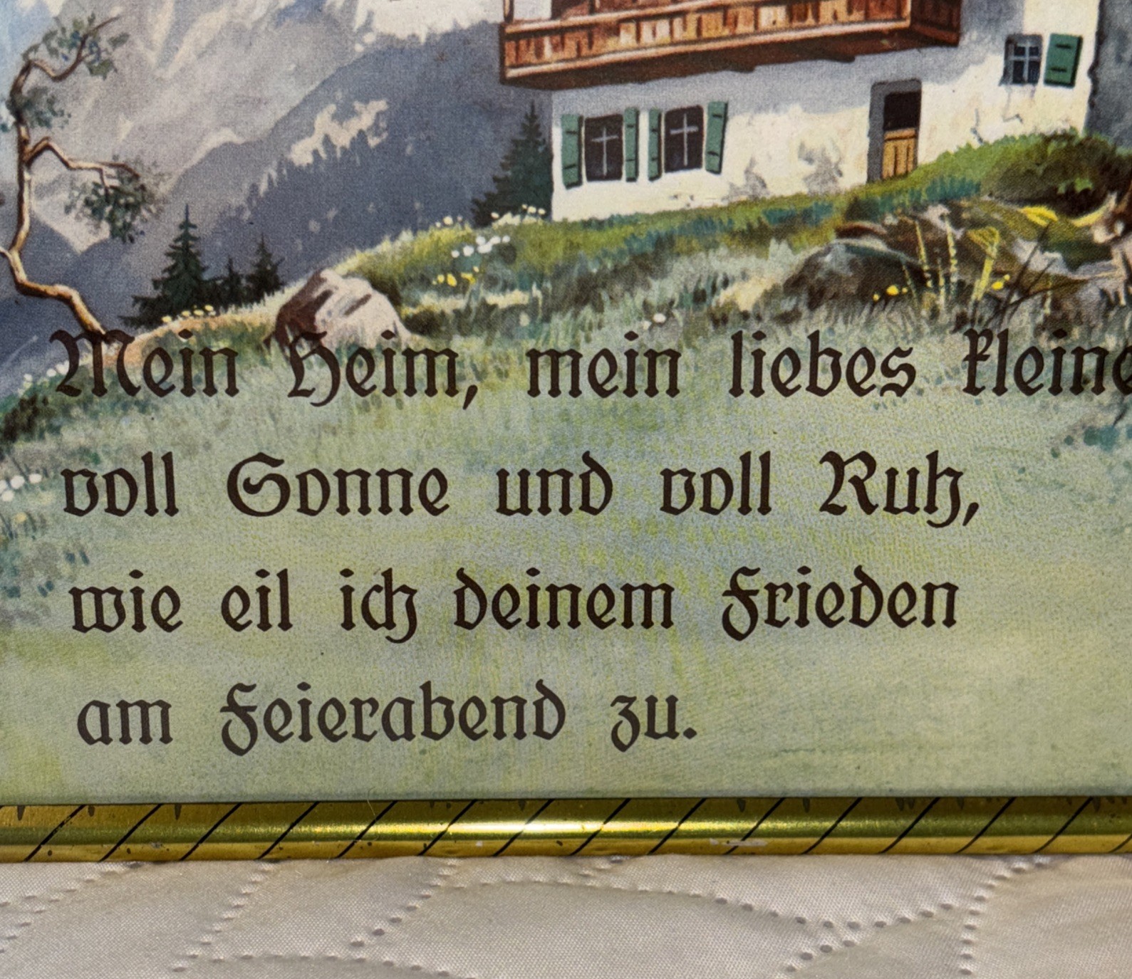 Vintage German Haussegen, “ My Home My Dear Little One”, Longing For Home