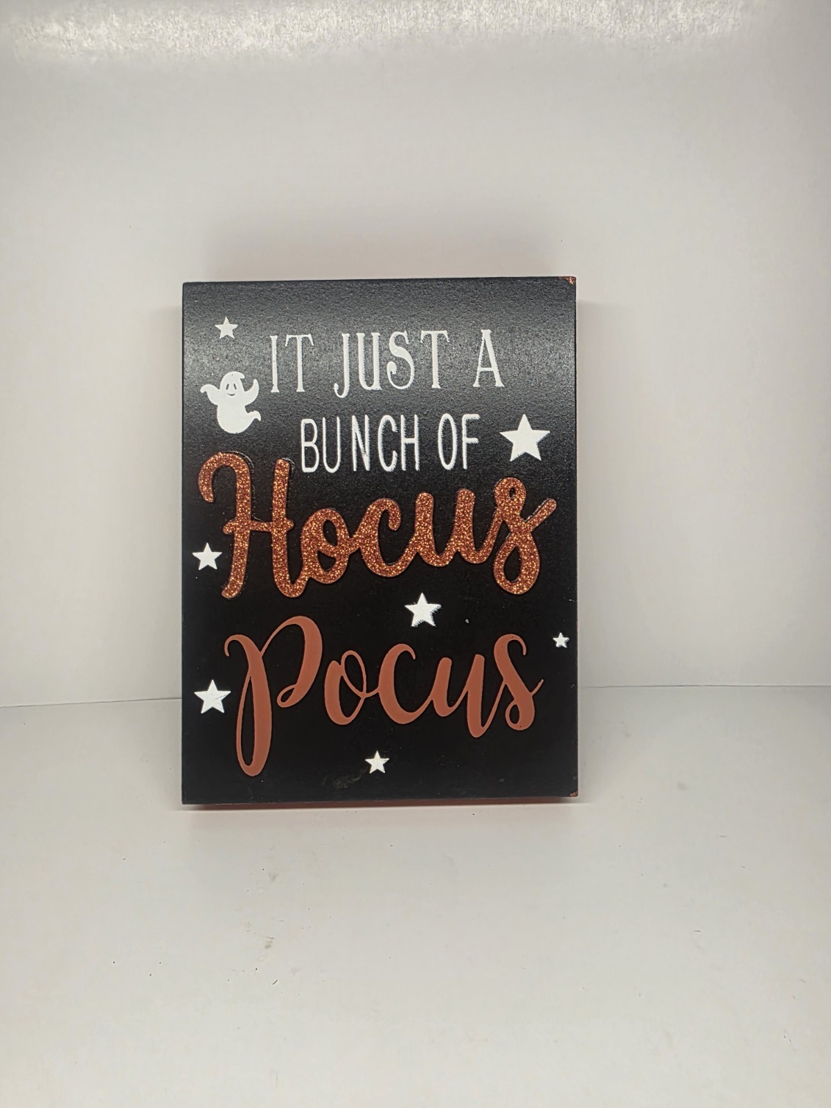 It’s Just a Bunch of Hocus Pocus Glitter Wooden Box Sign Halloween Fall