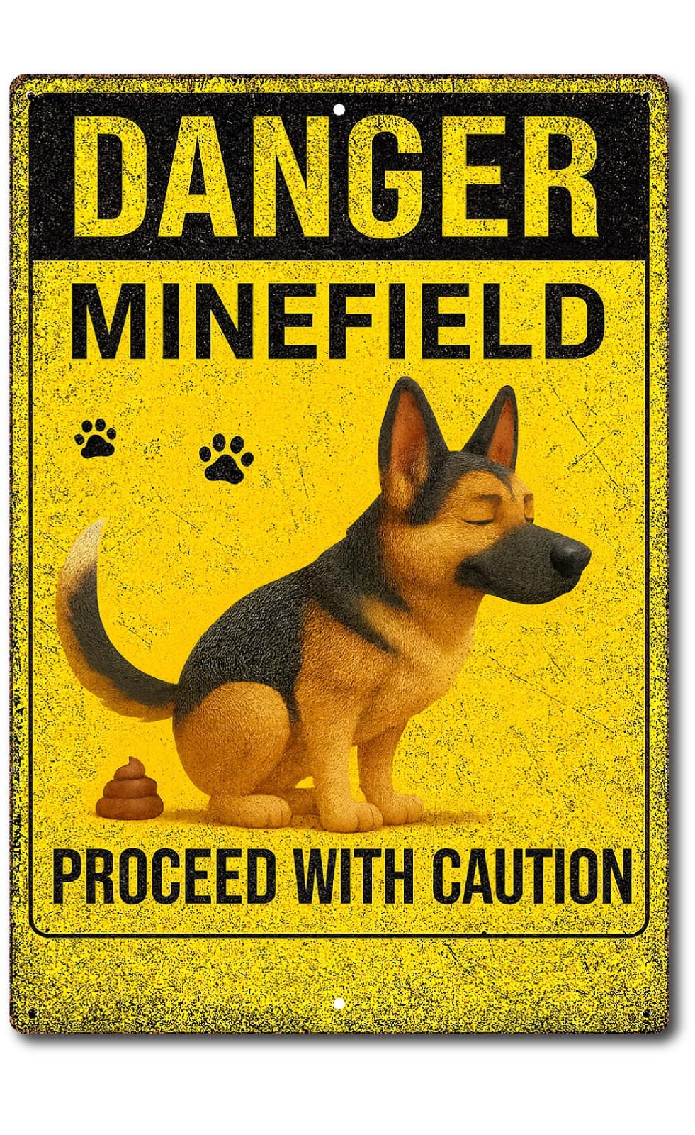 Dog Poop Sign Aluminum Yard Plaque Funny Humor Warning Outdoor Sign