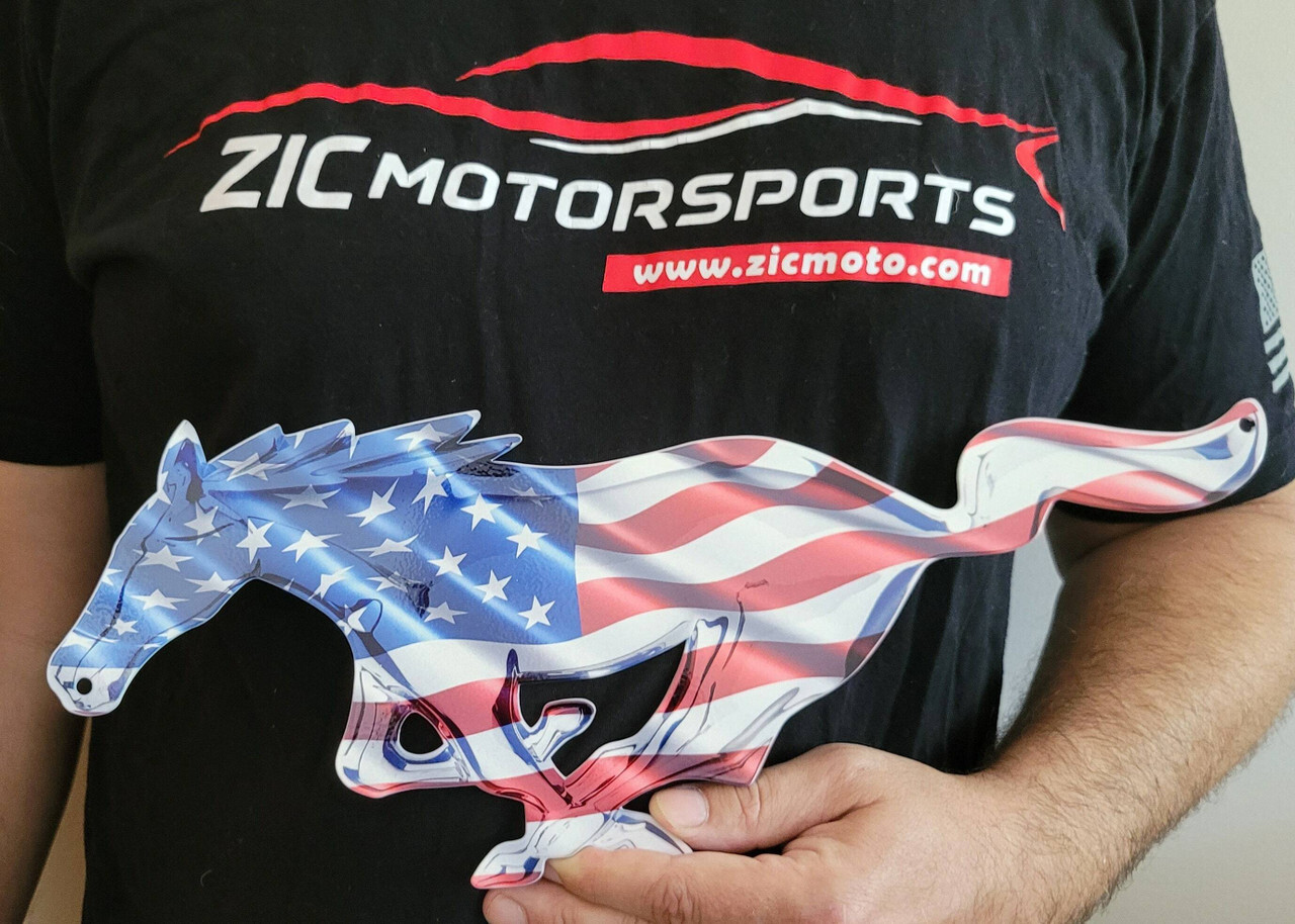 Ford Mustang USA Flag Pony Steel Sign