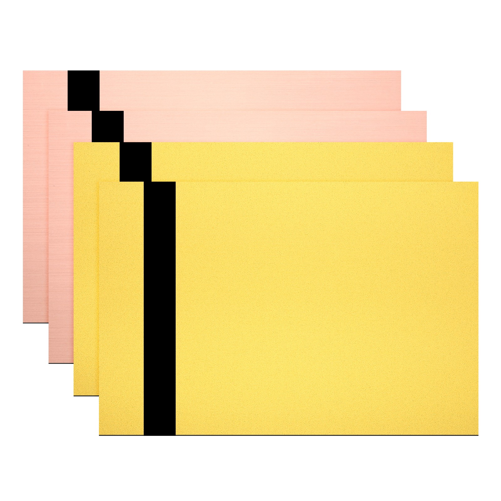 2Pcs 11.8×7.9″ Double Color ABS Laser Engraving Sheet, Rose Gold/Gold/Black