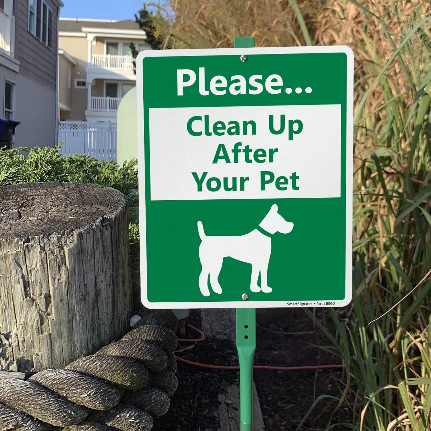 Weather-Resistant Dog Poop Sign 12×10″ – Attached 3′ Bend-Proof Steel Stake
