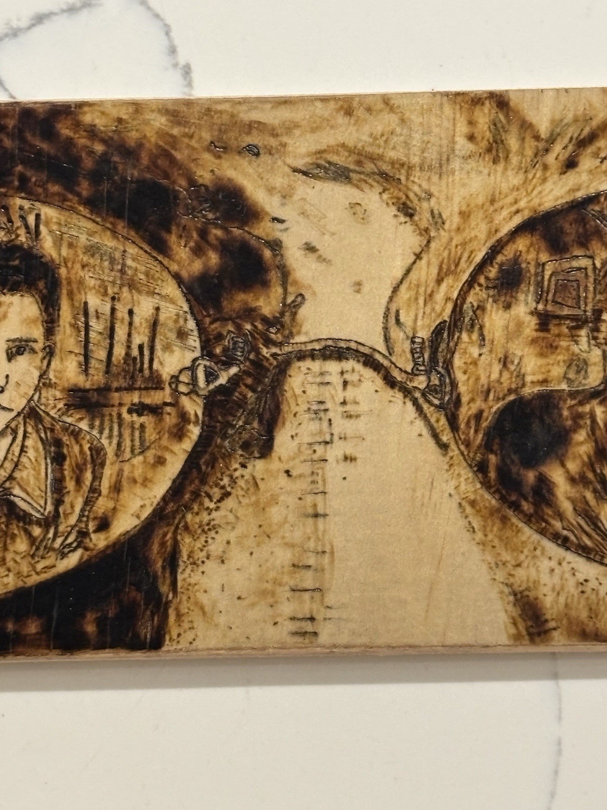 Hand Burned Wood Art Red Blue Pill Matrix Inspired Pyrography 3.75×9 • Neo