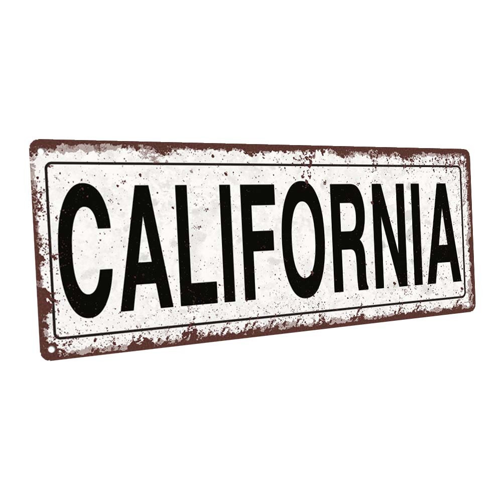 California Metal Sign; Wall Decor for Home and Office