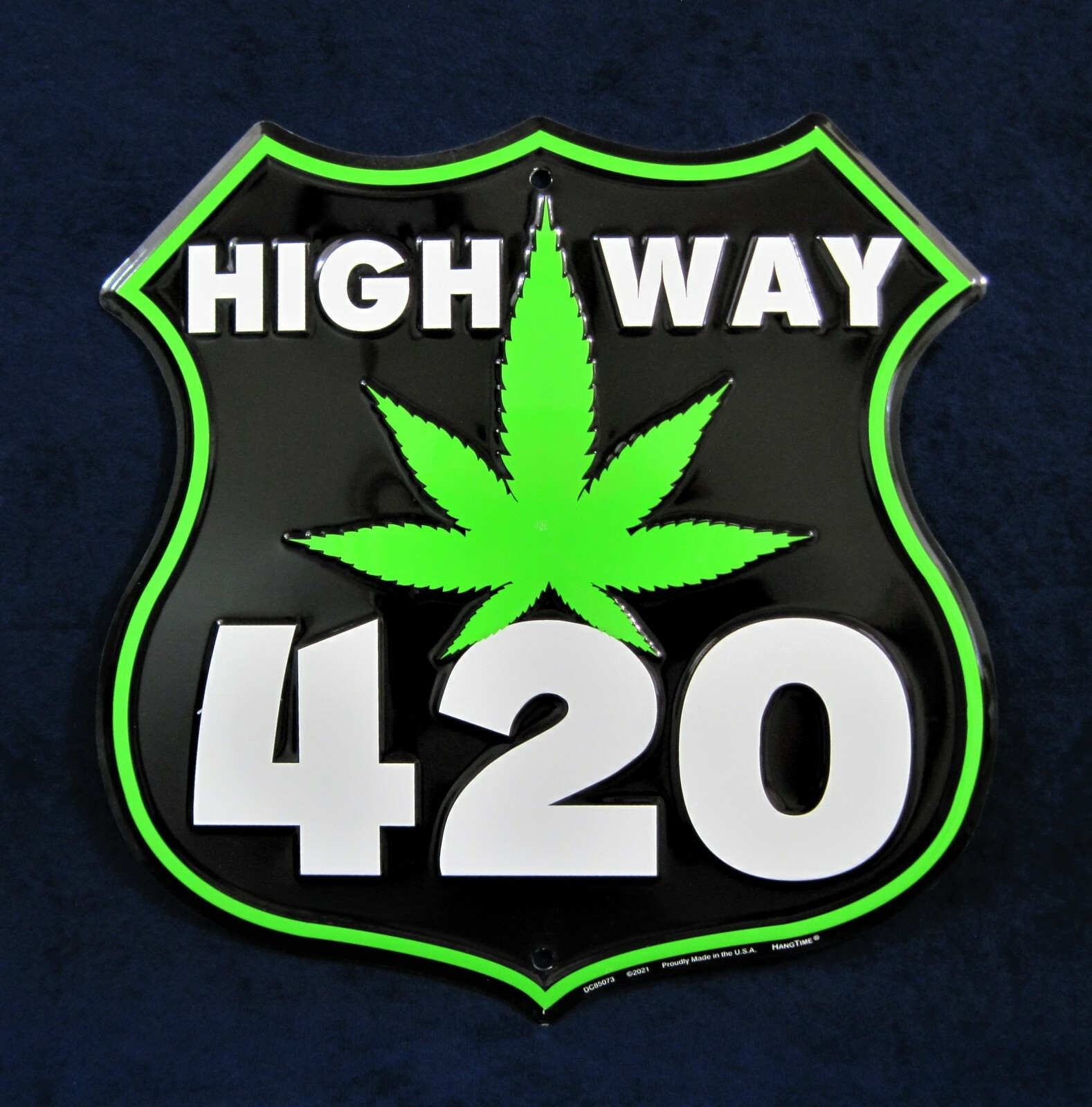 420 HIGHWAY Shield -*US MADE* Embossed Sign -Man Cave Garage Club Bar Wall Décor
