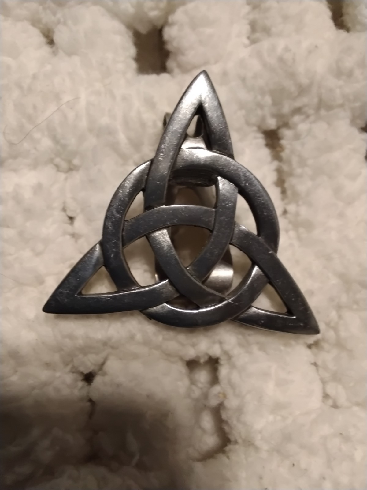Celtic Trinity Knot, Clasp on design, metal 1.75 in. x 2 in., lapel clasp