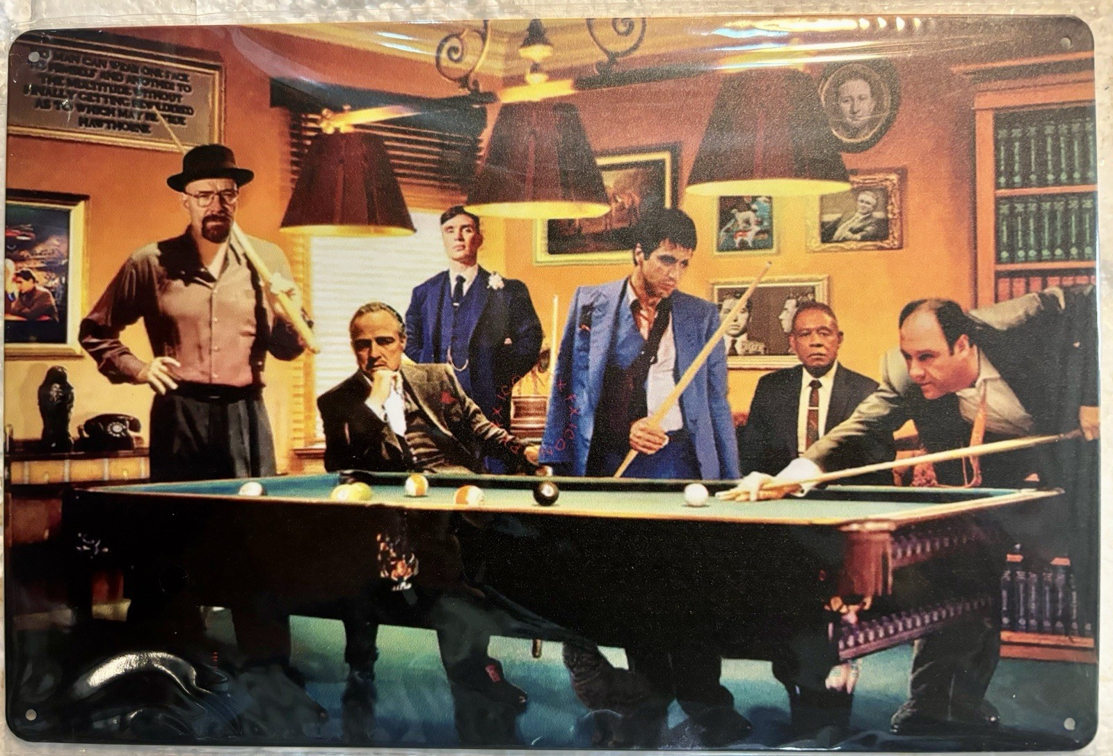 TIN SIGN 8×12 Pool Table Billiards Al Pacino Scarface Godfather Sopranos DD13