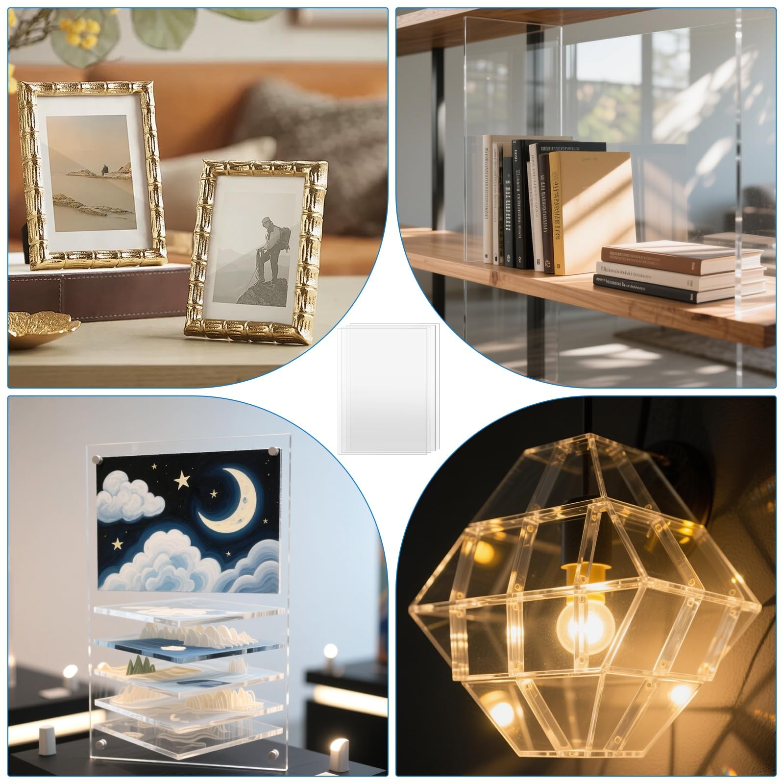 Clear PMMA Glass Plate Plastic Cut Sheet Panel Thick 1/1.5/2/2.5/3/4/5/6/8/10mm