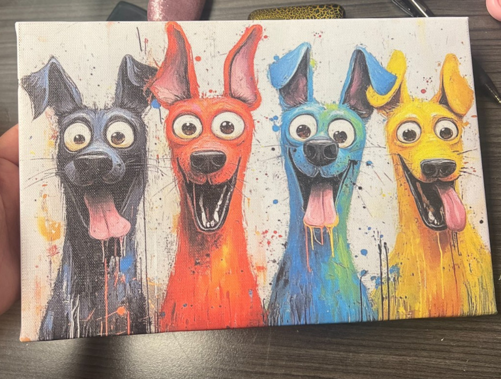 Multi color dog wall decor