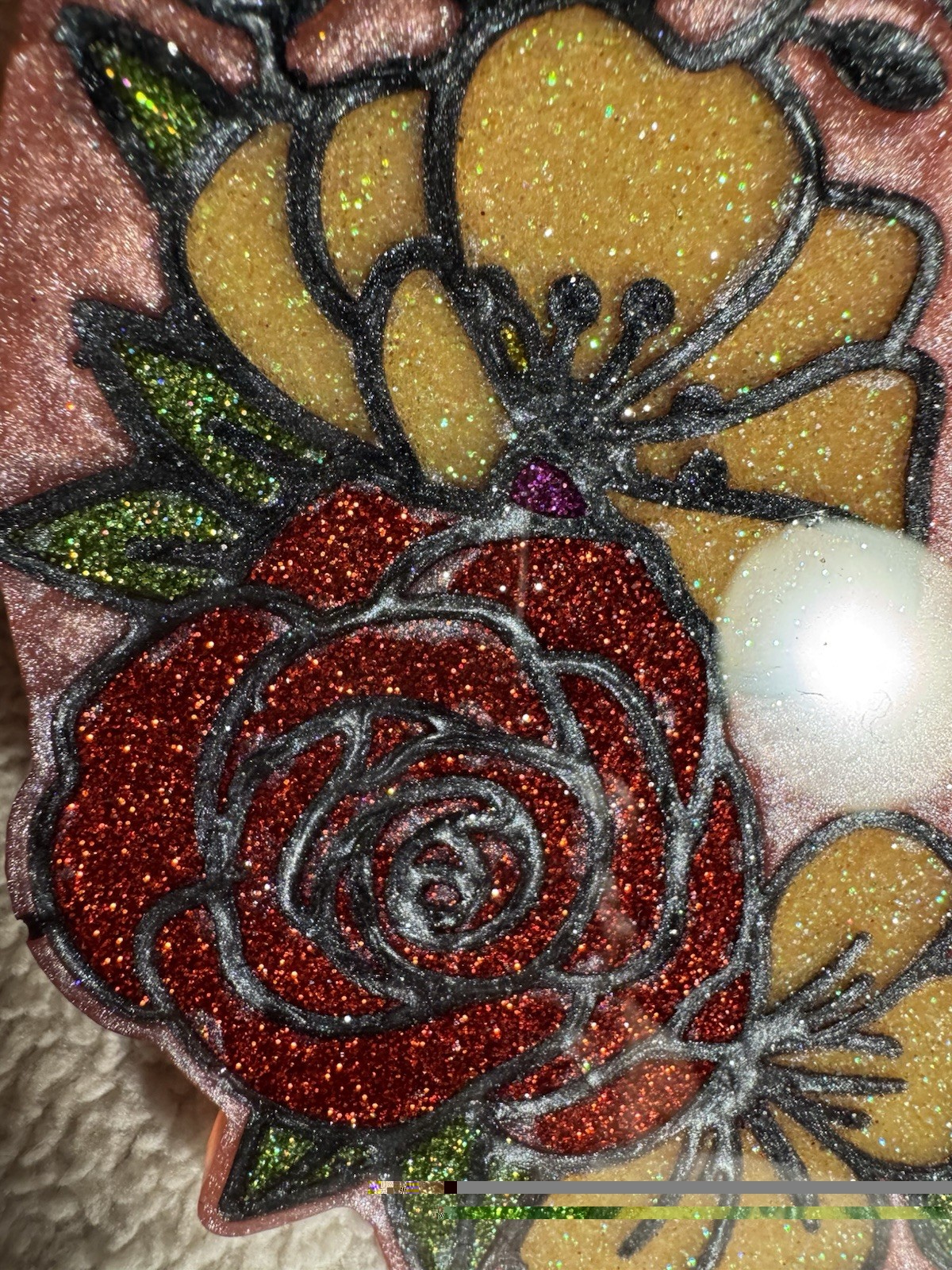 A Rose Plaque With Butterflies