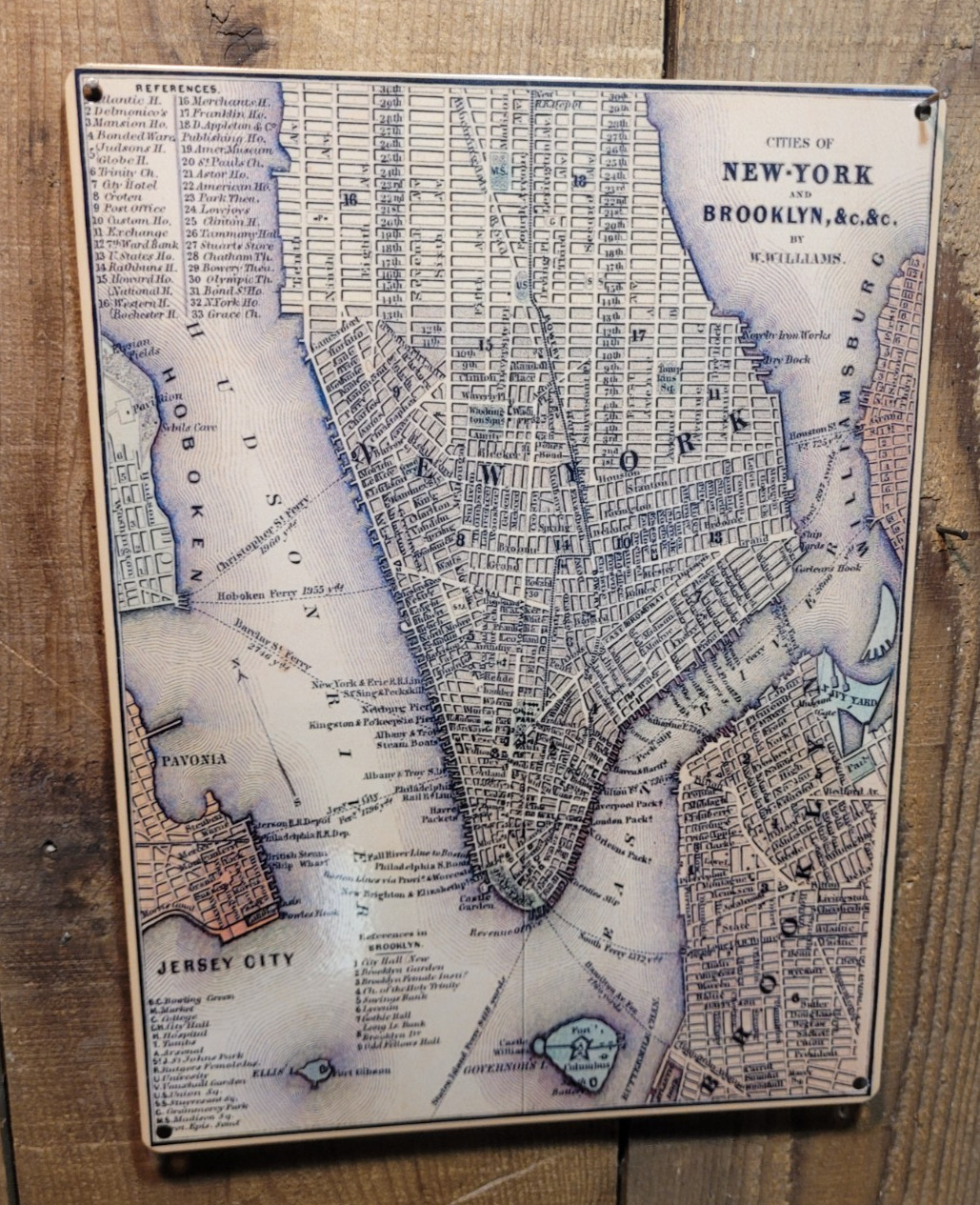 Vintage New York-Brooklyn Map Metal Sign FREE SHIPPING