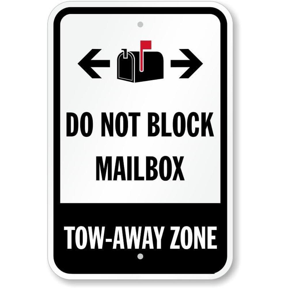 Plain Metal Mailbox No Parking Warning Rural House Entrance Wall Ornament