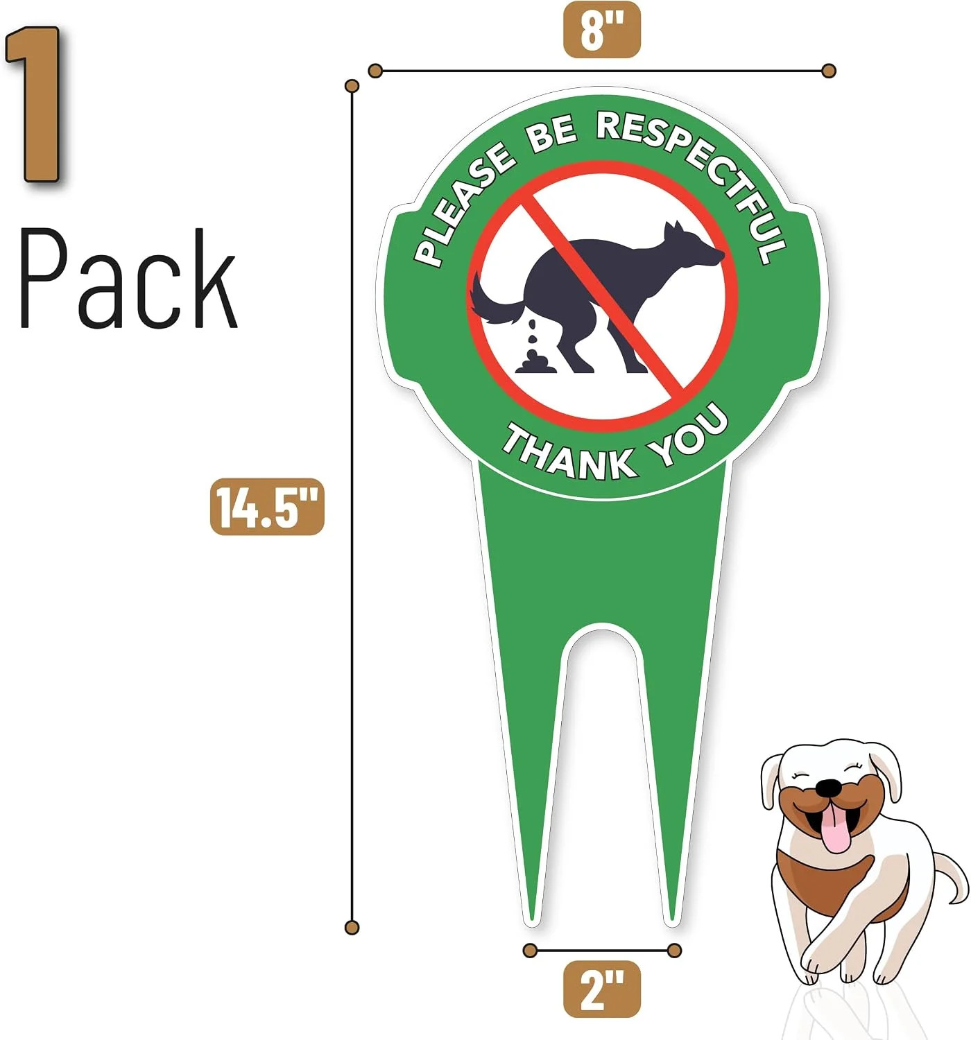 Mr. Pen- No Dog Poop Signs for Yard, 14.5″ x 8″, Aluminum, Dog Poop Signs for La