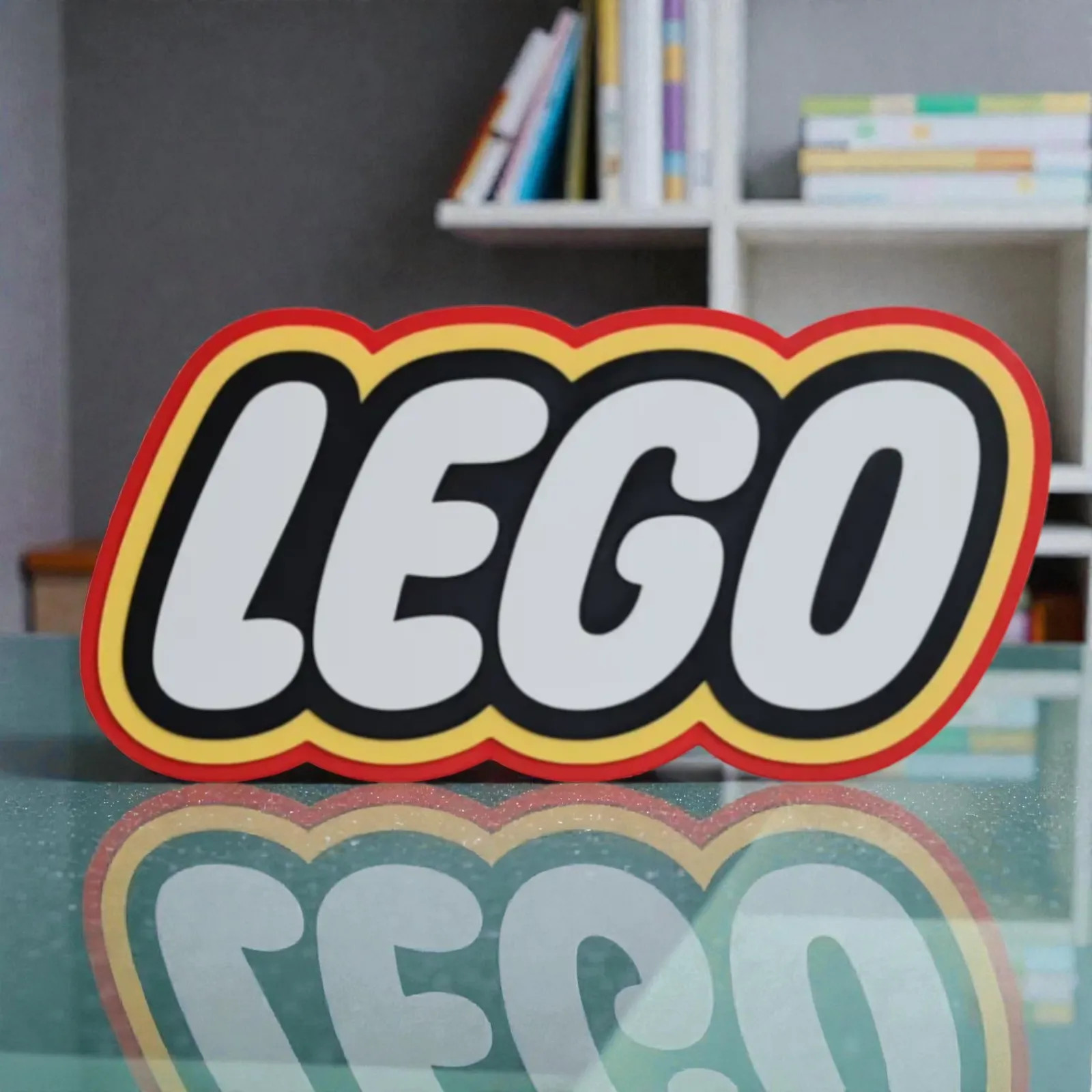 LEGO 3D Logo Sign Display Plaque Collectible Kids Room Decor