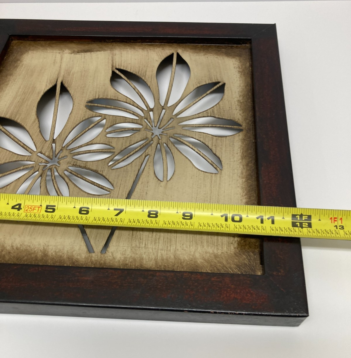 Wall Metal Decor Set Of 2 Leaf Art Home Set Brown Gold Tones Hanging 12 by 12