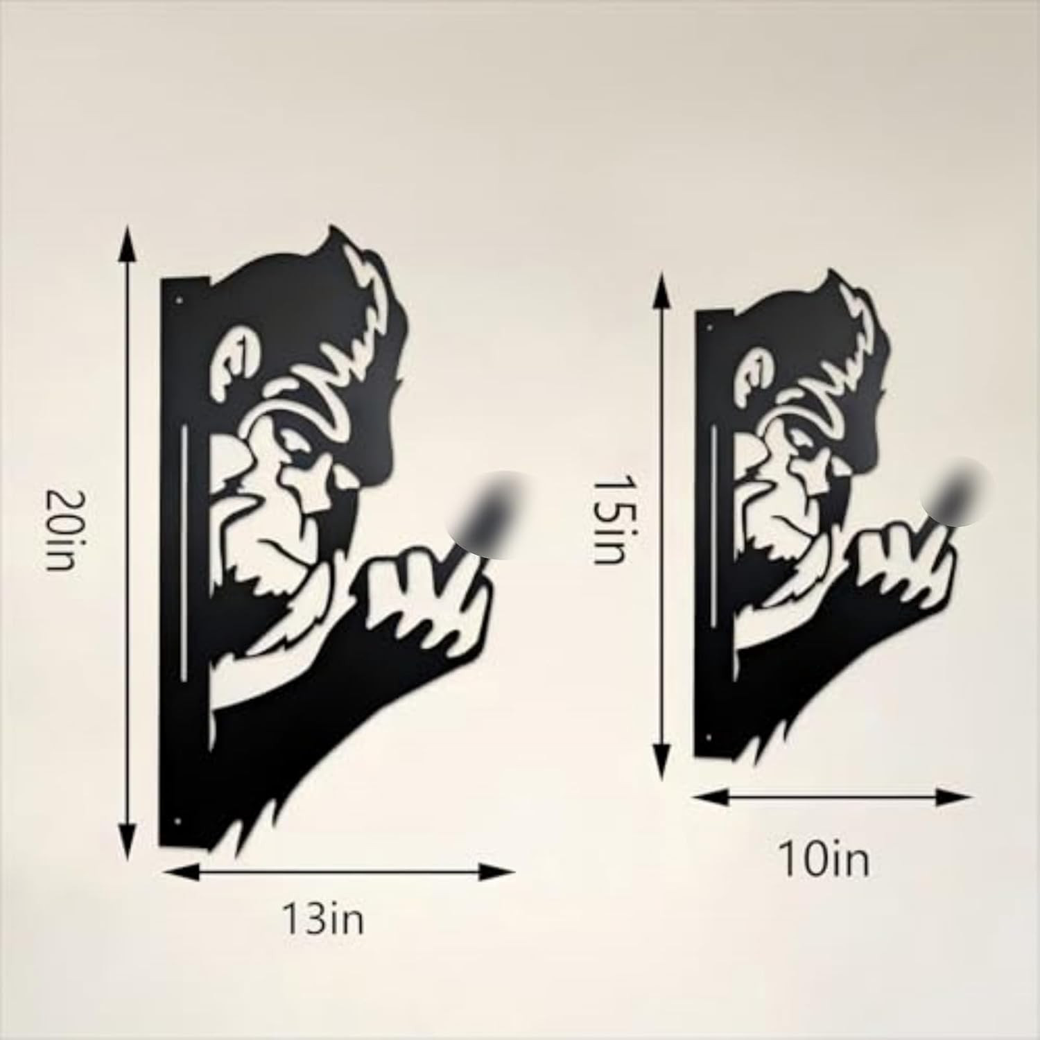 Peaking a Boo Flipping off Bigfoot Animal Metal Sign Art Ornament, Animals Peeki
