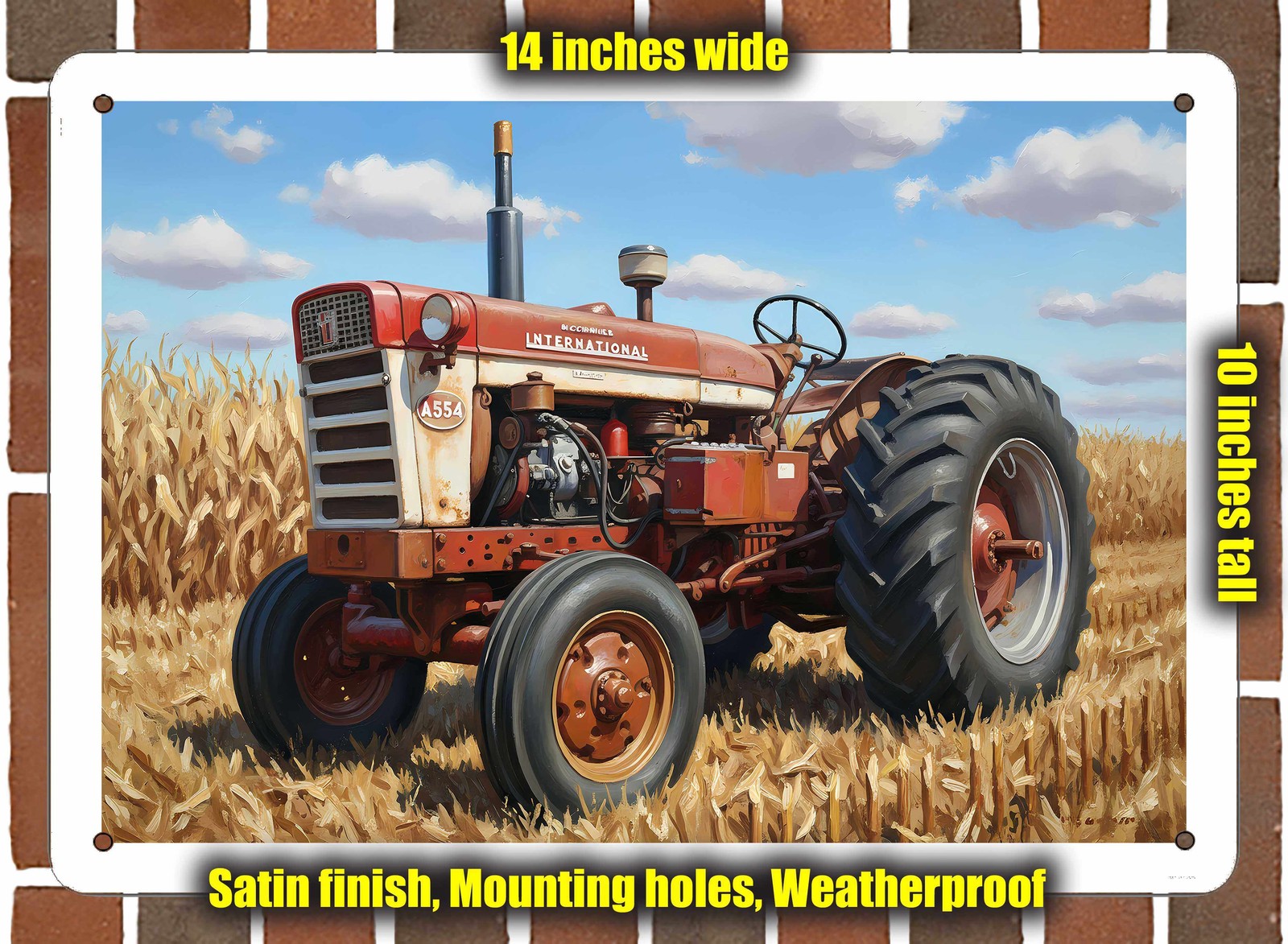 Metal Sign – 1962 McCormick A 554 Tractor Oil Painting – 14×10