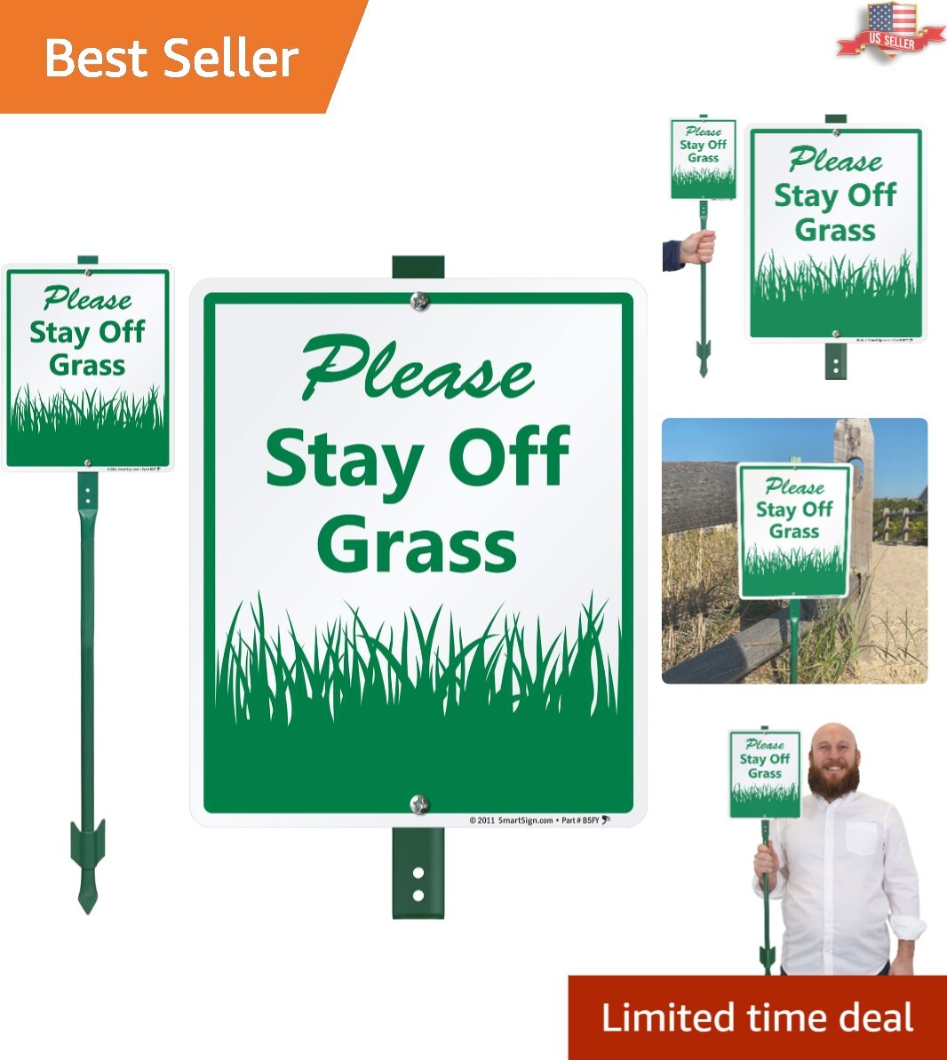 Long-Lasting 12 x 10 Aluminum Yard Sign with Bend-Proof Stake – Green & White