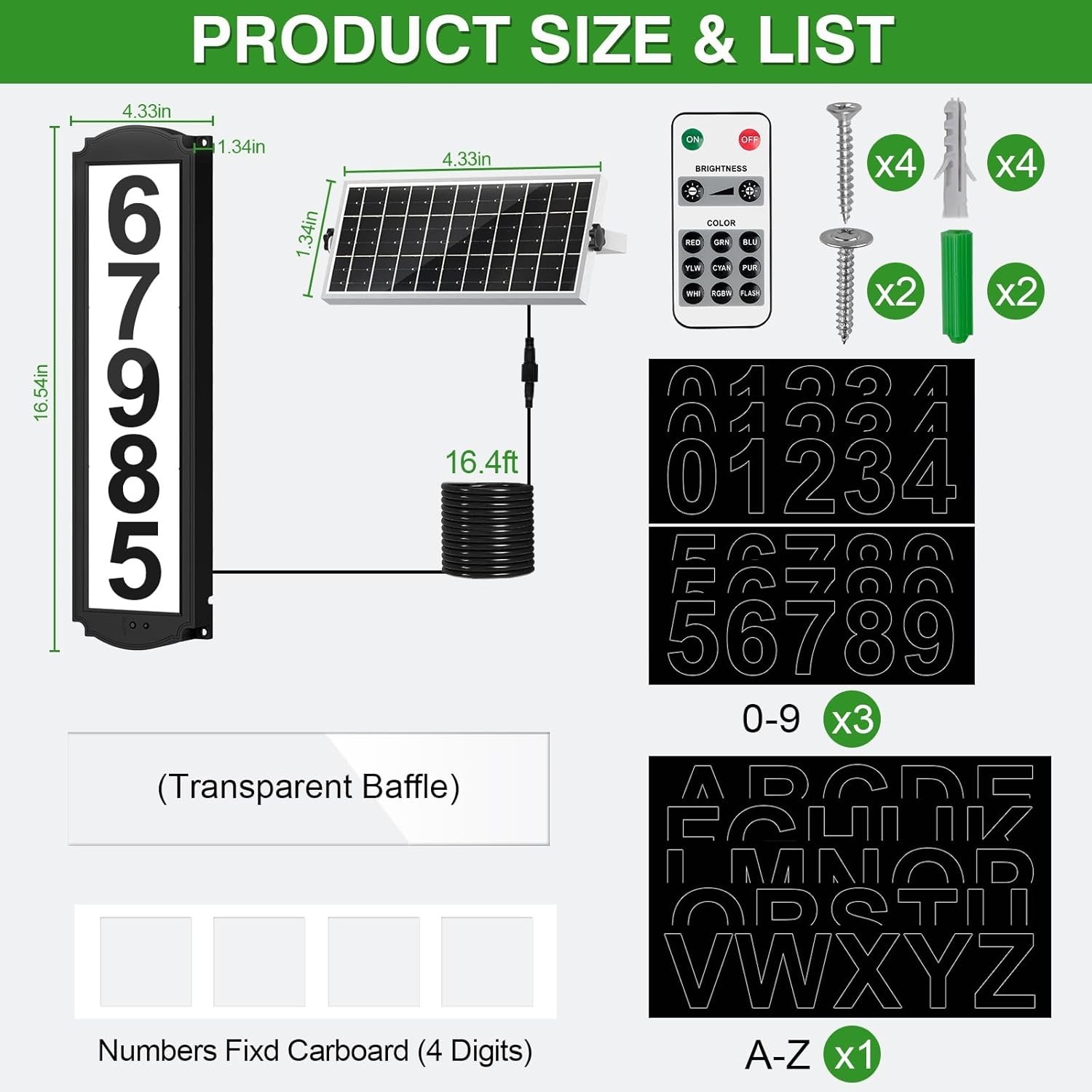 Waterproof Address Sign with Separate Panel