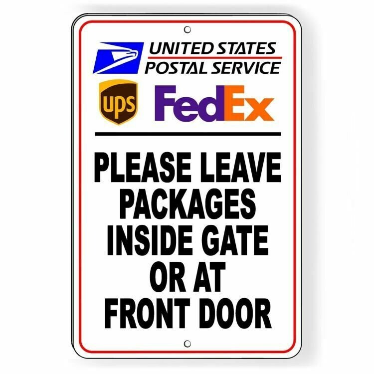 Leave Packages Inside Porch Or At Front Door Sign / Decal / Usps Si110 /