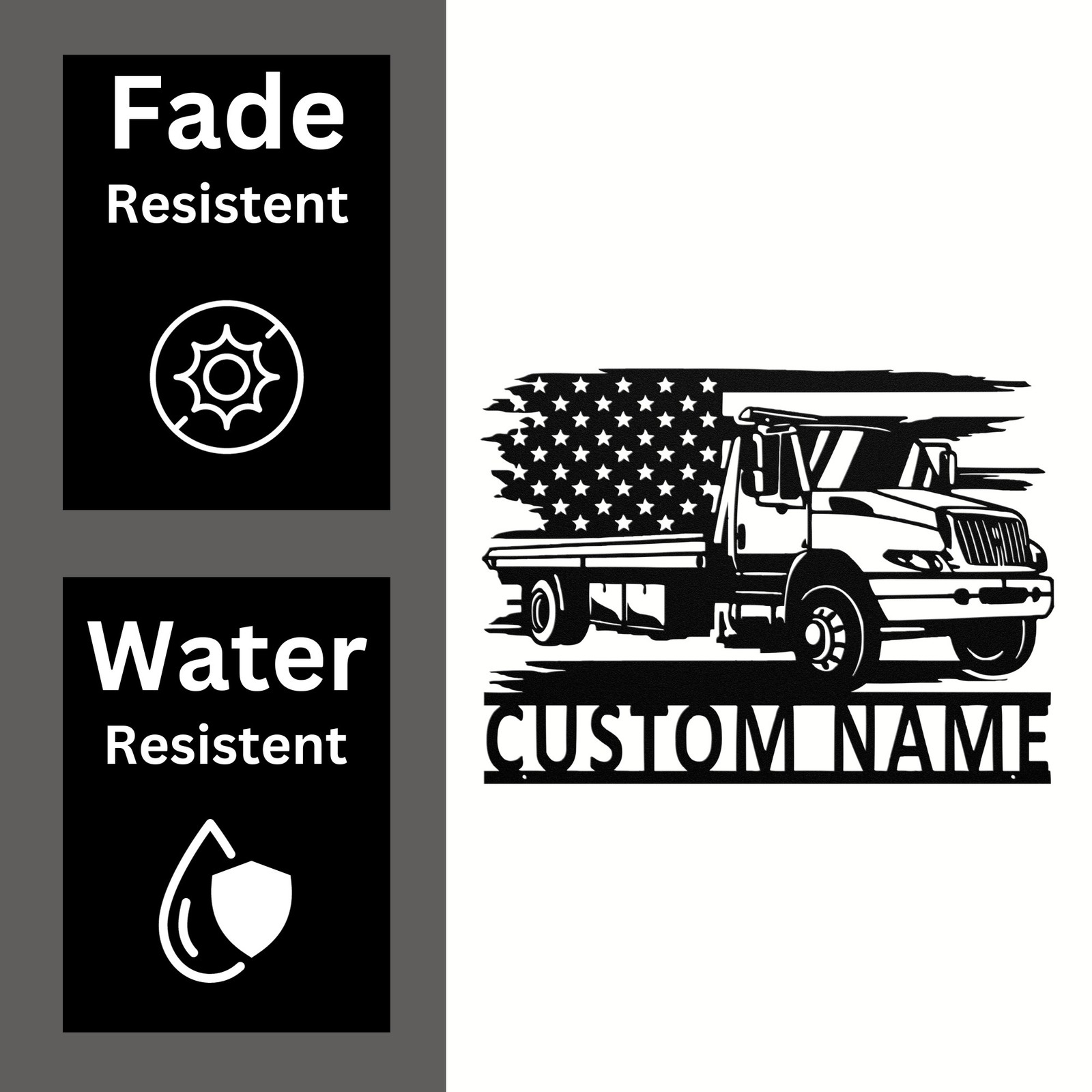 Personalized US Tow Truck Metal Sign Custom Towing Decor Gift for Truck Lovers