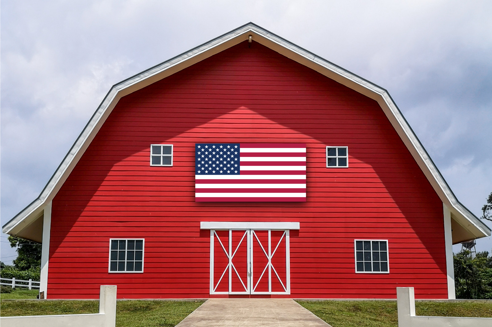 American Flag Sign – Rustic Metal Outdoor Sign – Patriotic Porch Sign Farmhouse