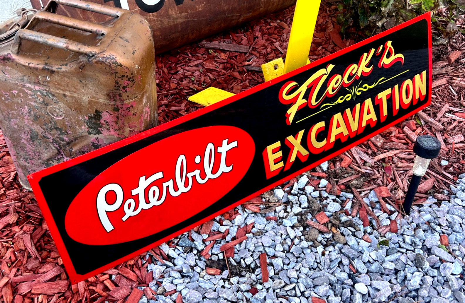 LG 40″ CUSTOM ORDER A HAND PAINTED PETERBILT BUSINESS Excavation Name Truck Sign
