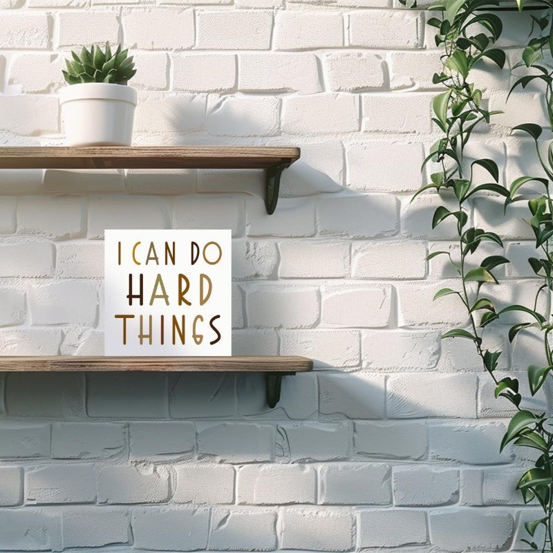 Boho Neutral Shade Wooden Sign Positive Quote Bedroom Office Shelf Decor Present