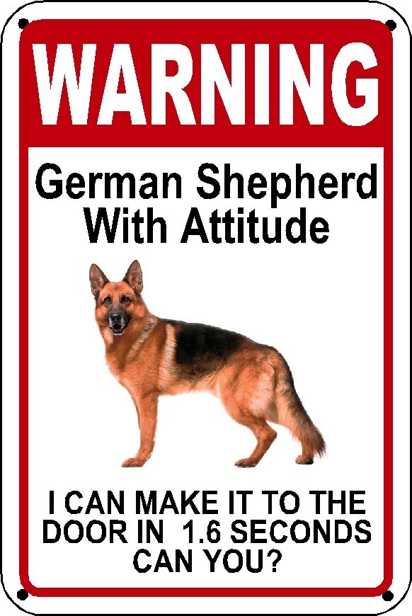 German Shepherd Warning Door Sign 7’x10″ & 8″x12″ & 10’x14″ Polystyrene Sign