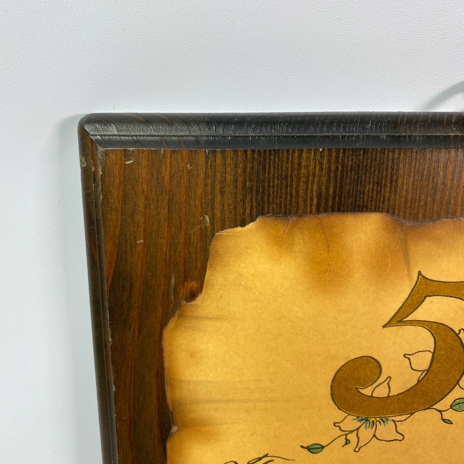 50th Anniversary Poem Beverly De Block Print Wood Plaque Anniversary Gift VTG