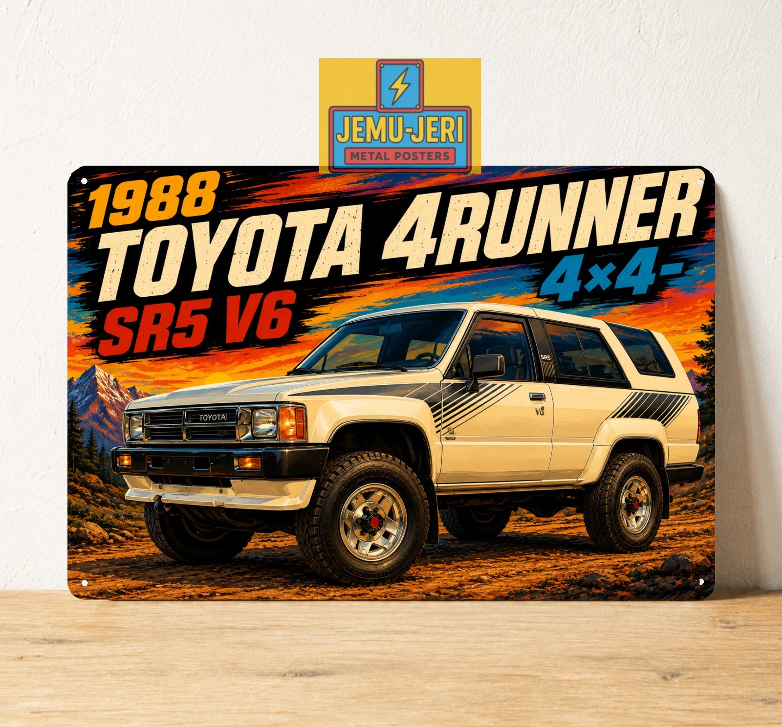 Toyota 4Runner SR5 V6 4×4 1988 Truck Metal Tin Sign Poster 20x30cm