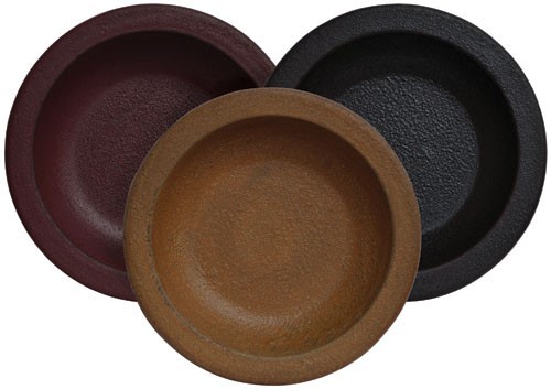 NEW Primitive WOOD BOWLS 3 Assorted 5.75″Wx1″H BLACK MUSTARD BURGUNDY Candle Pan
