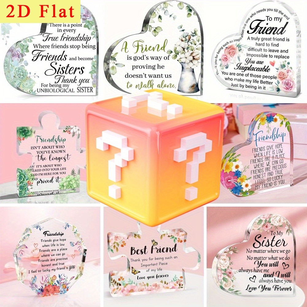 2D flat acrylic irregular shaped ornament, mysterious surprise gift box, gift