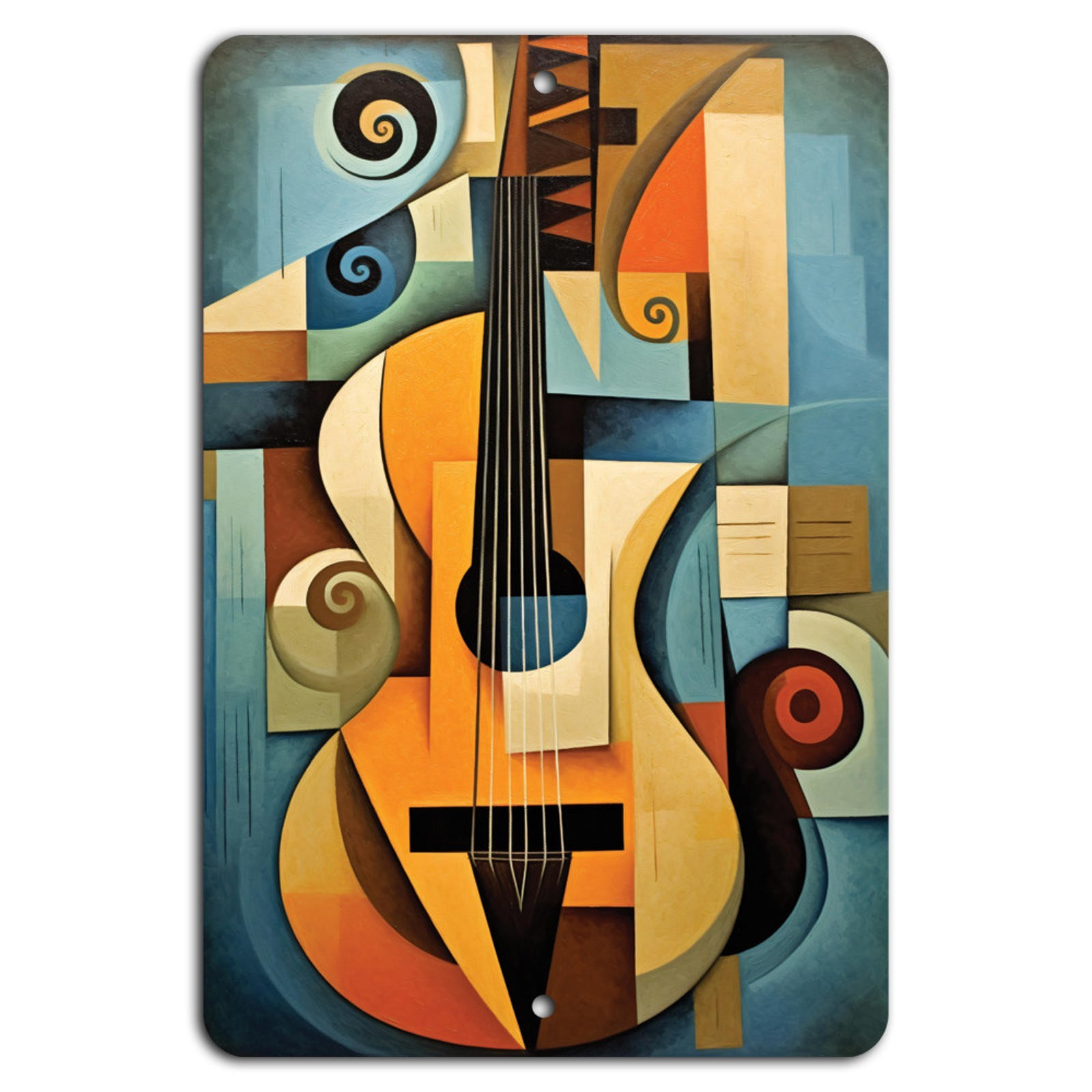 Abstract Guitar Sign BanginPrints Aluminum Rectangle Vertical Decor